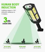 Lámpara Solar LED Potente Con Sensor De Movimiento Impermeable Luz De Jardín Solar Moderna Para Calle Y Paseo Exterior - details 6