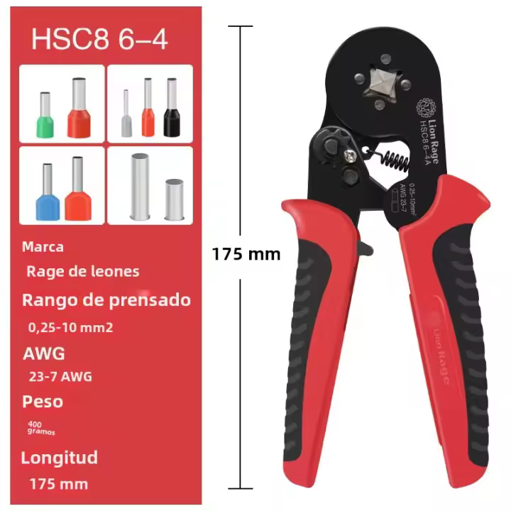 Alicates De Crimpado HSC8 Con Cinturones De Tubo Herramientas De Terminal Eléctricas Set De 1200 Piezas Material De Acero Al Carbono Para El Hogar - 1