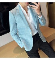 Nueva Moda Chaqueta De Veludo De Ciervo Para Hombre Corte Slim Ajustado Elegante Y Lujo Chaqueta De Negocios Casual Boda Talla Grande Hasta 4XL-S - details 13