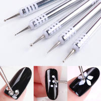Set De 5 Piezas De Pinceles Para Uñas Blanco Doble Final Dotting French Stripe Nail Liner Herramientas De Manicura Para Dibujar Y Pintar Flores - details 2