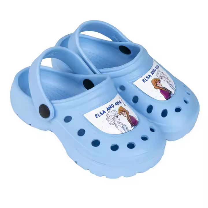 Zuecos Clogs Frozen Elsa y Ana Azul Claro Niña 76503 - 1
