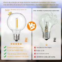 Luces De Garland G40 Para Exteriores Resistentes Al Choque Y Impermeables Bombillas LED De Plástico Vintage Conectables Decoración Para Patio Y Fiesta - details 3