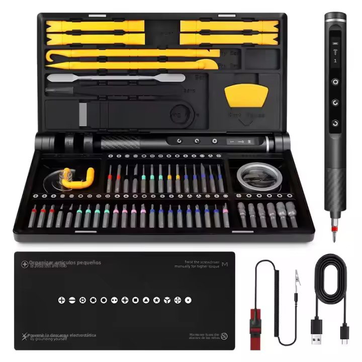 Juego De Destornilladores Eléctricos Inalámbricos Con Luz LED Y Bits Magnéticos 5 Configuraciones De Torque Herramienta De Reparación Recargable Para DIY En El Hogar - 1