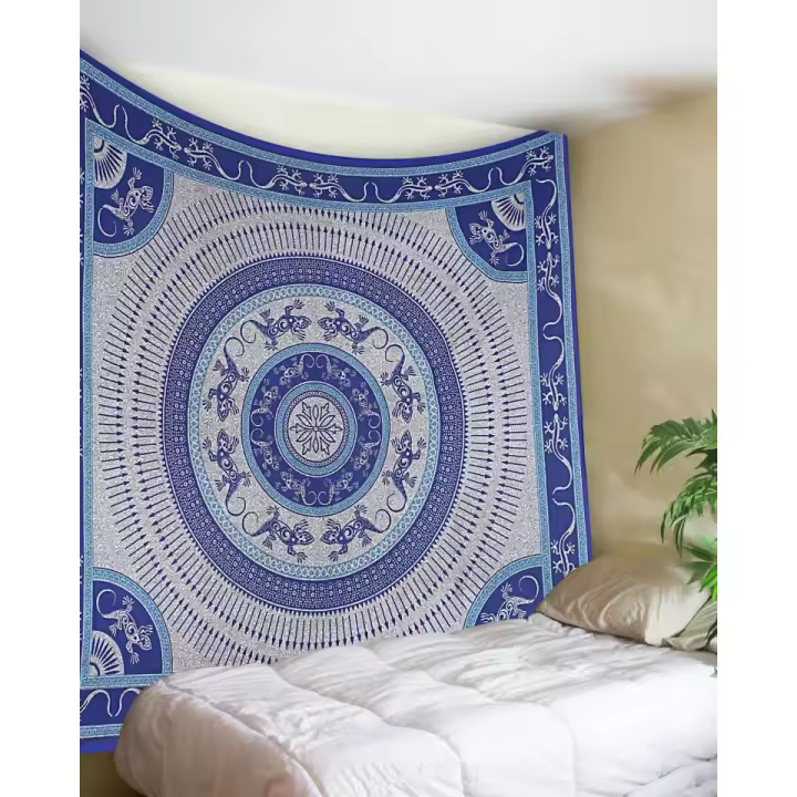 Printex-Tapiz with Estilo de Mandala Indio-220x240 cm- Pareo Manta Picnic,Yoga, Antiarena, Multiusos, Decoracion Cocina, Toalla de Playa - 1