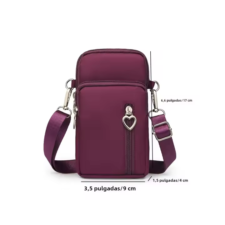Bolso De Hombro Para Mujer Estilo Deportivo Con Cuatro Cremalleras Bolso Cruzado Portátil Monedero Bolsa De Teléfono Casual Unisex - 1