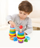 Juguetes Educativos Montessori Para Niños Bloques Arcoíris De Madera Juego De Ensamblaje De Colores Y Formas Entrenamiento De Motricidad Finas Para Bebés Y Niños Pequeños - details 12