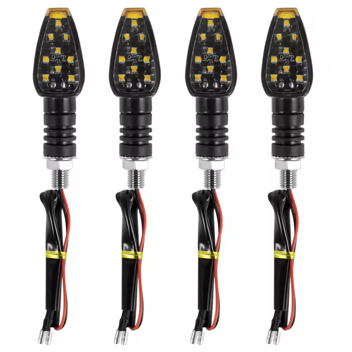 4Pcs Luz De Señalización Para Motocicleta LED Profesional Amarilla Mini Indicador De Giro Universal Para Frente Y Trasero - 1