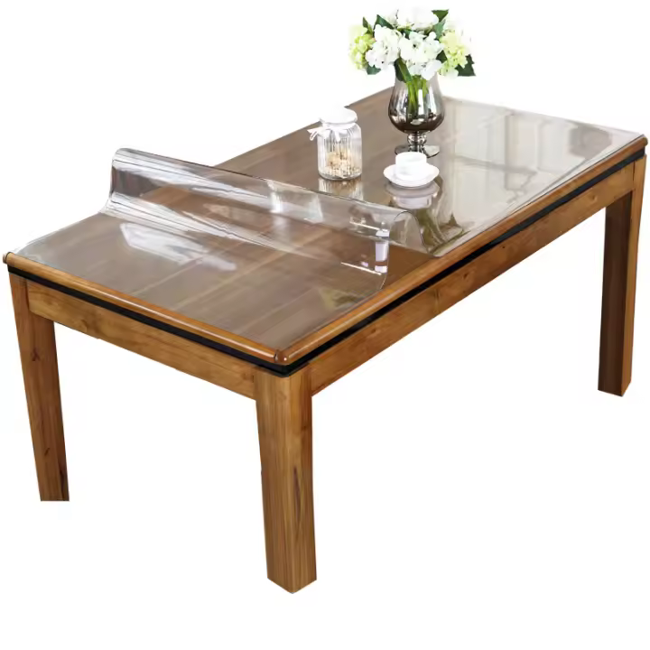 Mantel De PVC Transparente Impermeable Y Resistente Al Aceite Para Mesa Rectangular Tapete Estudiantil Protector De Mesa Para Uso En Casa Bodas Y Fiestas - 1