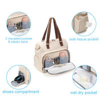 Bolso De Diaper PANGDUBE Para Padres Con Gran Capacidad Bolso De Mano Y Mochila Para Bebé Bolsa Materna Y Dad Materiales De Cuero Estilo Suits Cierre De Cremallera - details 5