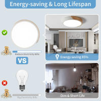 Luz De Techo LED Redonda De Madera Estilo Moderno Para Dormitorio De Niños Comedor Cocina Pasillo Decoración Interior Ajuste De Tres Colores - details 3