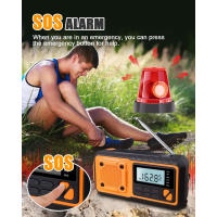 Radio de emergencia portátil con batería externa de 4000 mAh, radio solar con manivela, AM/FM/WB/NOAA y alerta meteorológica. - details 2