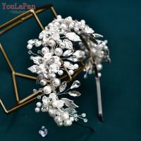 Youlapan HP603 Diadema De Boda Diseño De Perlas Plata Encantadora Para Niñas Elegante Corona De Cabeza Accesorio De Peluca Para Mujer Vestido De Novia Fiesta Banquete - details 2