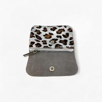 Cartera de piel de leopardo， Cuero genuino， Monedero estampado de leopardo， tarjetera Para Mujer， Piel auténtica, hecho en Italia， Super chic， REGALO PARA MUJER - details 6