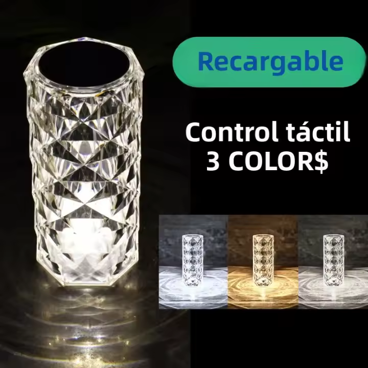 Lámpara De Ambiente LED Cristal Recargable USB Para Decoración De Habitación Fiesta Cena Dormitorio Luz Nocturna - 1