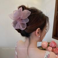 Pinza De Pelo Elegante Retro Con Gran Lazo De Tules Accesorios Para El Cabello Para Mujer Adorno De Cabeza Para Salir - details 2