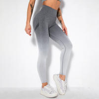 Leggings De Yoga Para Mujer Con Gradiente De Color Y Levantamiento De Glúteos Pantalones De Running Fitness Secado Rápido Talla True Leggings De Cintura Elástica De Nylon - details 23