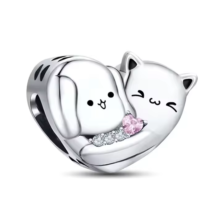 Encantos De Plata De Ley 925 Serie De Mascotas Gato Perro Lechuza Hongos Para Creación De Pulseras Joyas De Moda De Alta Calidad Regalo - 1