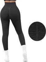 Leggings Ribbed Para Mujer Cintura Alta Sin Costuras Push up Glúteos Yoga Gimnasio Fitness Control Abdominal Running Tights - details 11