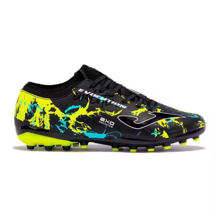 Zapatilla Joma Evolution Negro Amarillo Futbol - 1