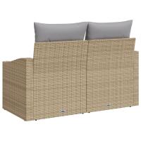 Sofá de jardín para 2 personas con cojines beige de poliratán - details 3