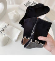 Calcetines De Algodón Para Mujer Diseño Asimétrico De Color Con Contraste Alta Cintura Moda Otoño Invierno Casual Unisex - details 7