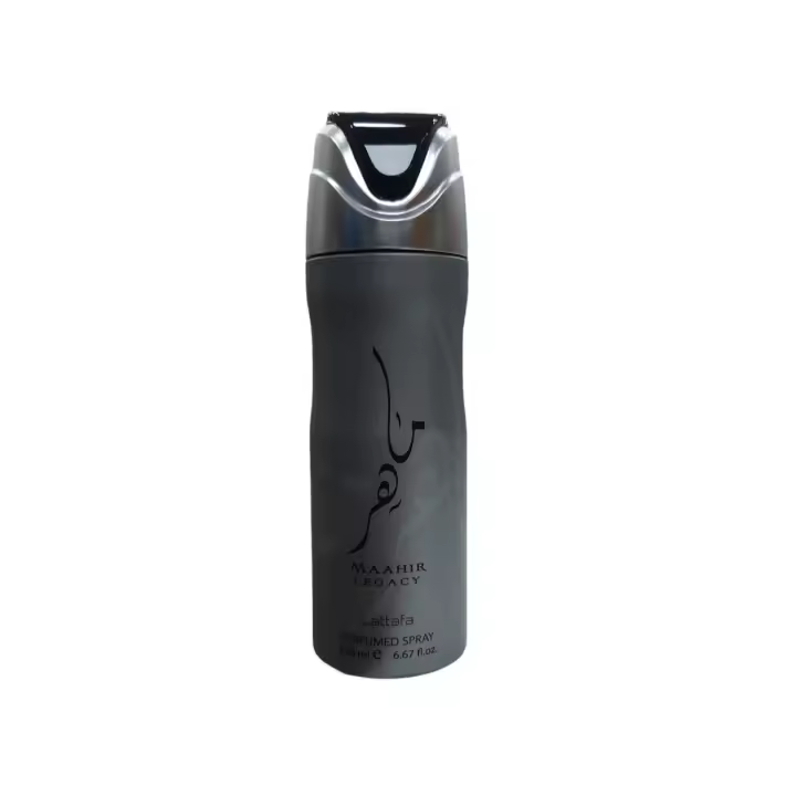 Desodorante Maahir Legacy  plata  Lattafa 250ml para hombre con colonia árabe perfume árabe fragancia fresca, duradera ,lujosa NOVEDAD - 1