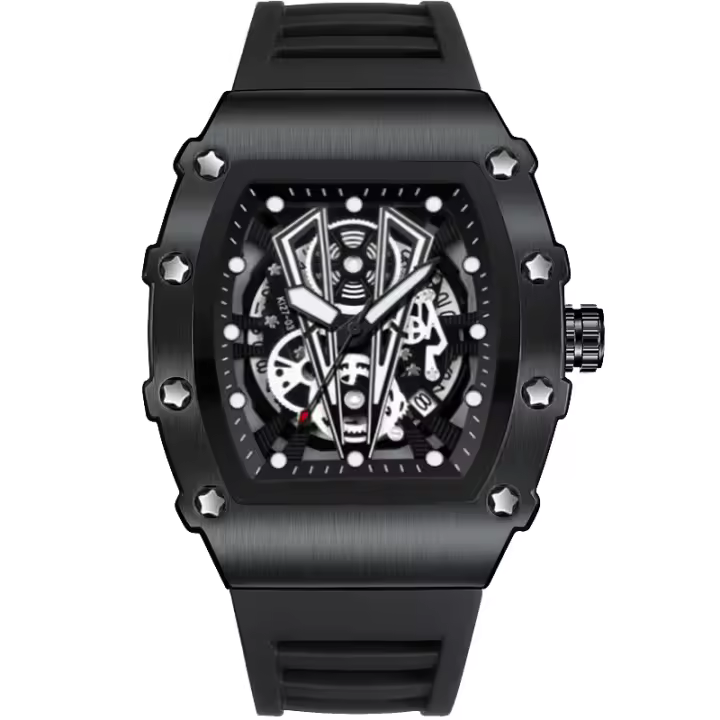 Reloj De Cuarzo Para Hombre Con Correa Negra Deportivo Y Casual Con Calendario Reloj De Pulsera Moda Y Comodidad - 1