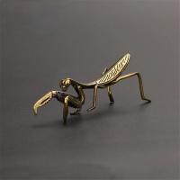 Adorno Miniatura De Mantis De Cobre Decoración De Maceta Floral Vintage Accesorios Artesanales Para Té Figura Antigua De Estilo Europeo - details 3