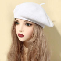 Gorro De Punto Para Mujer Estilo Francés Versátil Y De Moda Para Otoño E Invierno. Adecuado Para Uso Diario Y Al Aire Libre. Material De Acrílico. - details 1