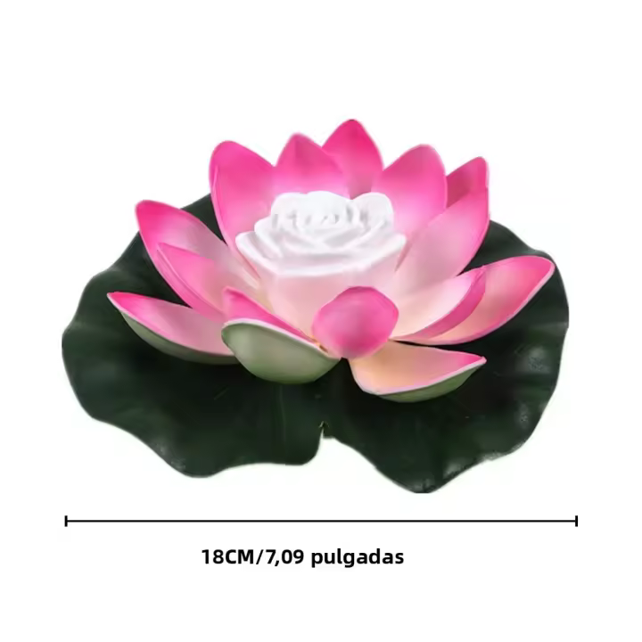 Lámpara De Loto Flotante Artificial LED 18cm Luz Nocturna Para Jardín Piscina Estanque Fuente Decorativa Ahorro De Energía Impermeable - 1