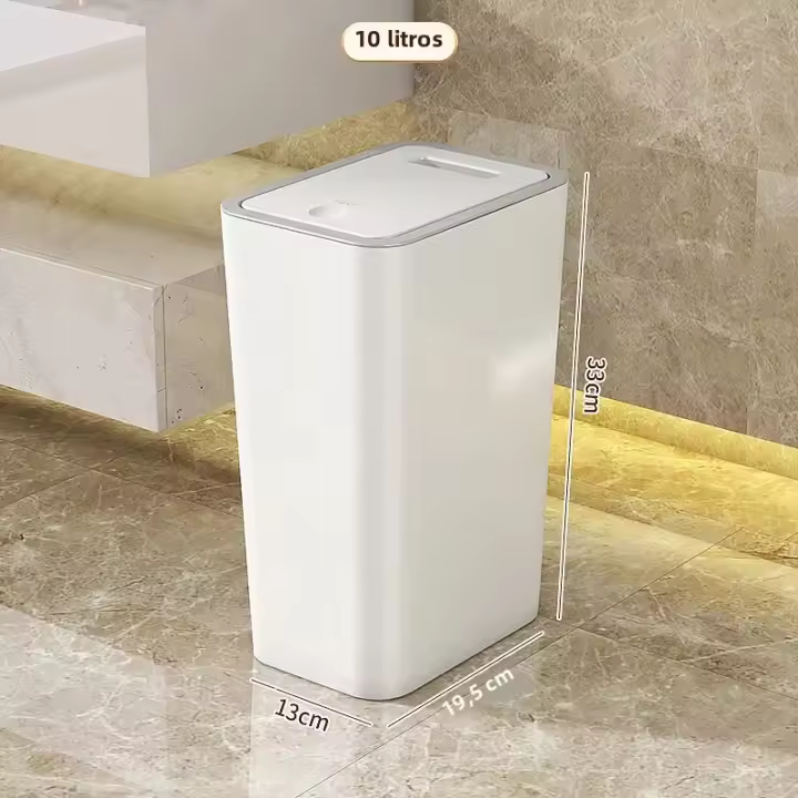 Bandeja De Basura De 10L a Prueba De Olores Con Diseño Moderno De Un Toque Durable De Plástico Para Baño Y Cocina Ahorra Espacio Y Resistente a Fugas - 1