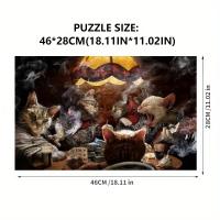 Rompecabezas De Papel Para Adultos 500 Piezas Tamaño 46*28CM Con Dibujos De Gatos Decoración Para El Hogar Y Regalo De Fiestas Juego De Mesa - details 3