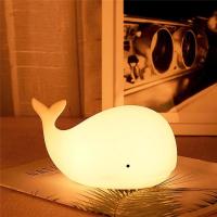 Luz Nocturna USB Recargable De Silicona Con Forma De Ballena Animal 7 Colores Lámpara De Mesa Para Decoración De Habitaciones Regalos Para Niños - details 2