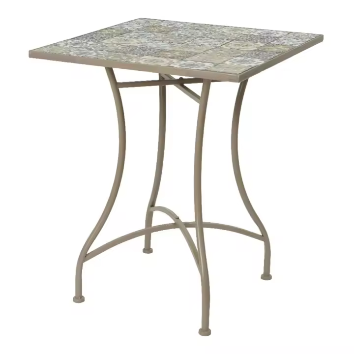 MESA METALICA/MOSAICO COLOR: MARRON 58x58x72cm MODELO BISTRO PARA EXTERIOR - 1