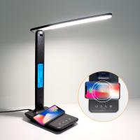 Lámpara De Escritorio LAOPAO 10W QI Carga Inalámbrica Con Calendario Alarma De Temperatura Y Luz De Escritorio Protección Ocular Para Negocios Y Estudio - details 0
