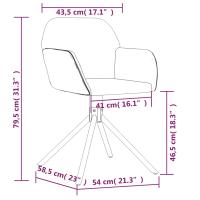 vidaXL Sillas de comedor giratorias 2 uds terciopelo negro - details 7