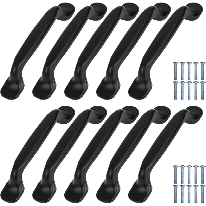 Cajones de Aluminio Negro 10 Piezas Ideal para Muebles de Cocina Tornillos de Mango de Cono - 1