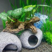 Decoración De Acuario Belleza Submarina Hierba De Acuario Para Tanque De Peces Planta Simulada Accesorios Para Casa Material Plástico + Base De Resina - details 6