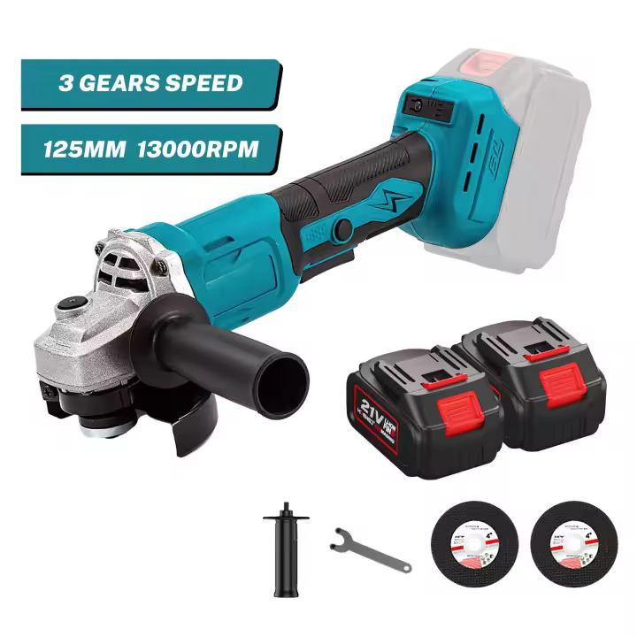Amoladora angular eléctrica sin escobillas, 125MM, velocidad Variable para batería de 21V y 18v, máquina cortadora, herramienta eléctrica para carpintería - 1