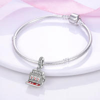 Colgante De Torre De Viaje Con Encanto De Gato Para Mujer Joyería Original De Pulsera Y Collar Plata Esmaltada 100% 2023 - details 141