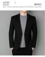 Chaqueta De Lana Elegante Para Hombre Estilo Coreano Británico Versión Sencilla De Color Sólido Para Bodas Y Trabajo Chaqueta De Negocios Con Mangas Largas - details 2