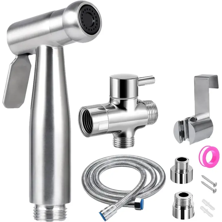 Complete Kit de Ducha de Mano para odorless-Kit de Ducha de Mano para odorless with válvula de 3 Vías (1/2 "-3/8") The Tamaños estándar France (Plata) - 1