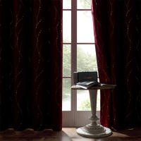 Cortinas De Blackout Para Decoración De Sala De Estar Dormitorio Y Oficina 1 Pieza Reducción De Luz Y Aislamiento Térmico 100% Poliéster Moderno - details 4
