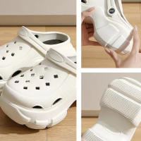Sandalias De Verano Para Mujer Con Punta Aumentada Antideslizante Suela Gruesa Y Lencería De Encaje Bloque Jelly Para Actividades Al Aire Libre - details 2