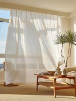 Cortina Blanca De Encaje Transparente Y Minimalista Lujo Para Dormitorio Y Sala De Estar 1 Pieza Cortina Moderna De Poliéster 100% - details 1