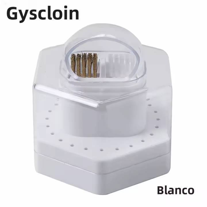 Caja De Almacenamiento Para Brocas De Uñas Con Cepillo De Limpieza Y Soporte Para Cabezas De Molienda Para Salón De Manicura Accesorio De Arte De Uñas - 1