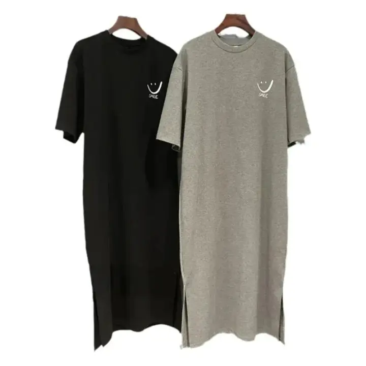 Vestido De Verano Para Mujer Con Manga Corta Y Cuello Redondo Estilo Casual Largo Hasta La Rodilla Material Poliéster A-Line - 1