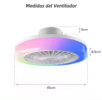 Ventilador de Techo LED Moderno, Motor DC 20W, Luz Regulable RGB 42W, Cambio de Tres Colores. 6 Velocidades, Control Remoto y Temporizador, Diseño Silencioso de 7 Aspas - details 0