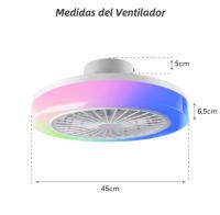 Ventilador de Techo LED Moderno, Motor DC 20W, Luz Regulable RGB 42W,   Cambio de Tres  Colores. 6 Velocidades, Control Remoto y Temporizador, Diseño Silencioso de 7 Aspas - details 0