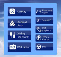 BQCC 1 Din Radio De Coche Con Pantalla IPS De 6.86 Pulgadas Android Auto Wireless Carplay RDS USB BT Carga Rápida Protección De Energía Tipo-C Estéreo - details 1